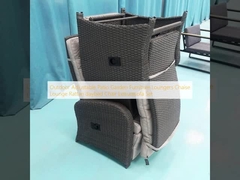 Meubles de jardin réglables extérieurs fauteuils roulants fauteuil salon rotin lit de jour Chaise de loisirs ensemble canapé