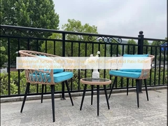 Ensembles de chaises de table de café en rotin étanche pour jardin et patio Ensemble de meubles d'extérieur en rotin tissé