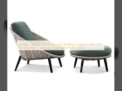 Modern Leisure Rattan arrière Tous les temps Sofa extérieur Chaise Patio Meubles de jardin Sofa en osier fait à la main