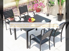 Ensemble de meubles en WPC Anti-corrosion Patio extérieur Outdoor Leisure Balcon Jardin Café Table et chaises extérieures