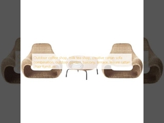 Café extérieur, thé au lait, combinaison créative de canapés en rotin, jardin extérieur, balcon, terrasse, meubles de chaise en rotin de loisirs