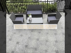 Résistant aux intempéries 4 pièces ensemble de canapés en rotin extérieur/ meubles de jardin en wicker table basse et chaises en rotin pour piscine