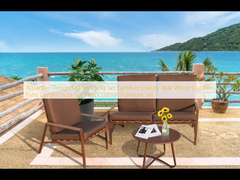 Conception attrayante Ensemble de canapés modernes Meubles de luxe en bois de teck Outdoor Patio Garde canapé avec coussin Ensemble de meubles