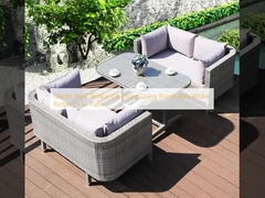 Chambre de séjour de style nordique terrasse cour canapé Wicker chaise en rotin patio