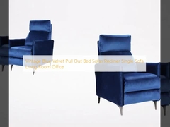 Vintage bleu velours couchettes étirer canapés fauteuil roulant canapé simple salon bureau
