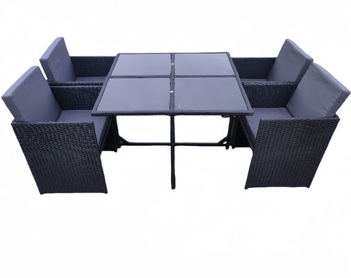 Waterproof Rattan Coffee Table Chair Sets For Outdoor Dining And Relaxing Table Chair Ottoman Sets Wholasale Factory