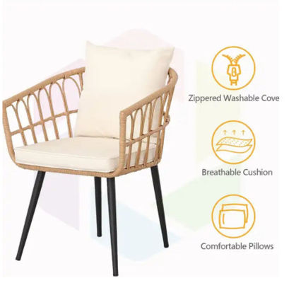 Waterproof Rattan Coffee Table Chair Sets For Garden And Patio Rattan Woven Wicker Outdoor Furniture Set