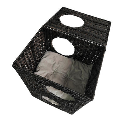 Cute Natural Modern Cat Furniture Pet House Bed Wicker Rattan Pat Cave Bed Condo House