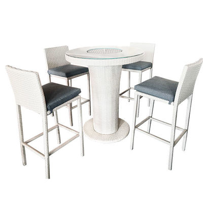 Hot Selling Outdoor Furniture Bar Set Durable Rattan Wicker Bar Stool And Chairs Poly Rattan Round Bar furniture Set