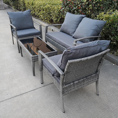 Top Selling In Uk /Usa Market 4 Pieces Rattan Handmade Outdoor Furniture Luxury Patio Garden Furniture Set