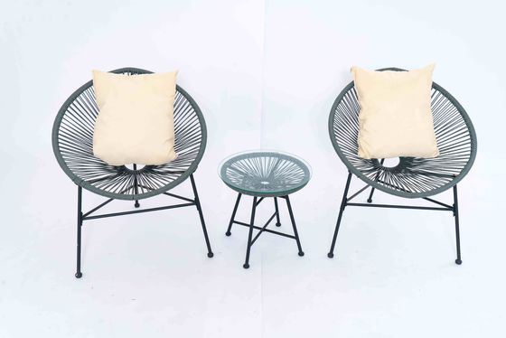 Patio Outdoor Wicker Bistro Table And Chairs Dining Colorful Rattan Acapulco Chair Wicker Sun
