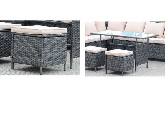 Luxury Hotel Outdoor Furniture Waterproof PE Indoor Wicker Dining Table And Chairs