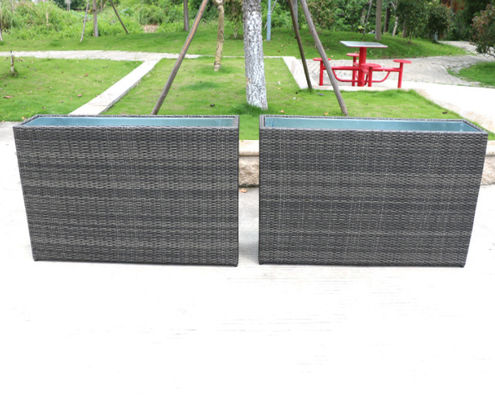 Big Long Wicker Plant Rattan Handmade Flower Pot Plant Metal Indoor Furniture
