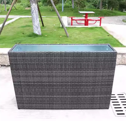 Big Long Wicker Plant Rattan Handmade Flower Pot Plant Metal Indoor Furniture