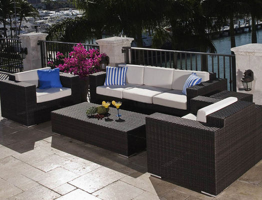 4 Pcs Rattan Sectional Sofa Furniture Outdoor Comfortable Casual Sectional