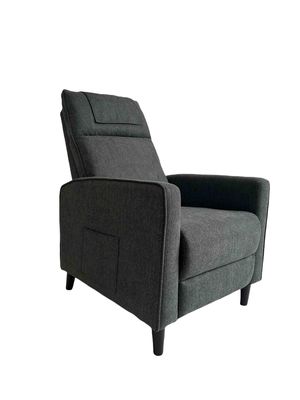 Accent Chair with Ottoman Set Velvet Reclining Reading Armchair with Adjustable Backrest for Living Room