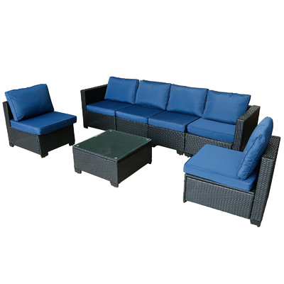 5-Piece Outdoor Rattan Sofa Set with Table Waterproof UV Resistant