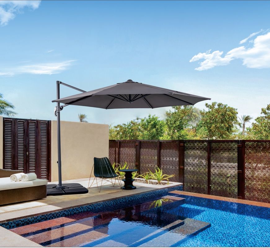 Patio Aluminum Cantilever Umbrella Sun Stainless Steel Frame Outdoor Umbrella Garden